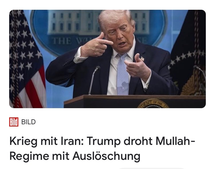 MichaelEsders's tweet image. Während die ganze Welt Trumps Auslöschungs-Ankündigungen so versteht, wie er sie auch gemeint hat, nämlich genozidal, beharren #Springer und #Reichelt darauf, mit "Zivilisation" habe er nur das "Mullah-Regime" gemeint.