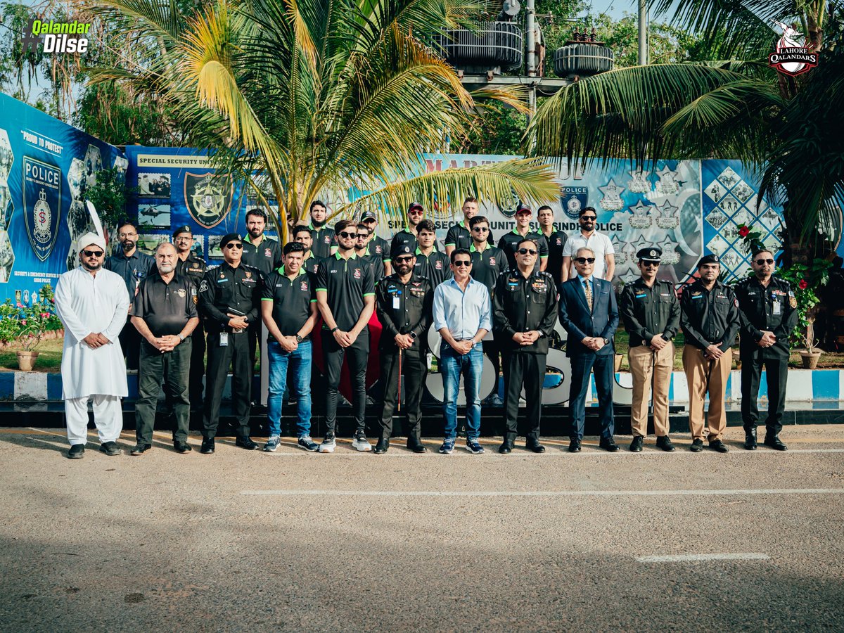 lahoreqalandars's tweet photo. From the cricket field to the frontline bases. 

Thank you to SSU Sindh Police, Karachi for hosting Lahore Qalandars and for keeping HBL PSL safe every single year. Your service never goes unnoticed. 💚 https://t.co/lEJ7NfmenS