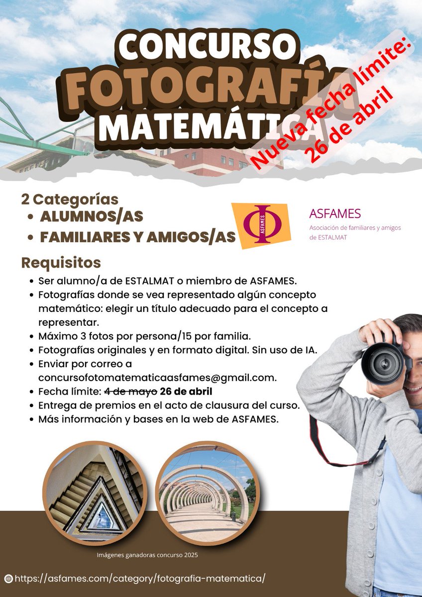 asfamesval's tweet image. Concurso de fotografía matemática #Estalmat @EstalmatCV