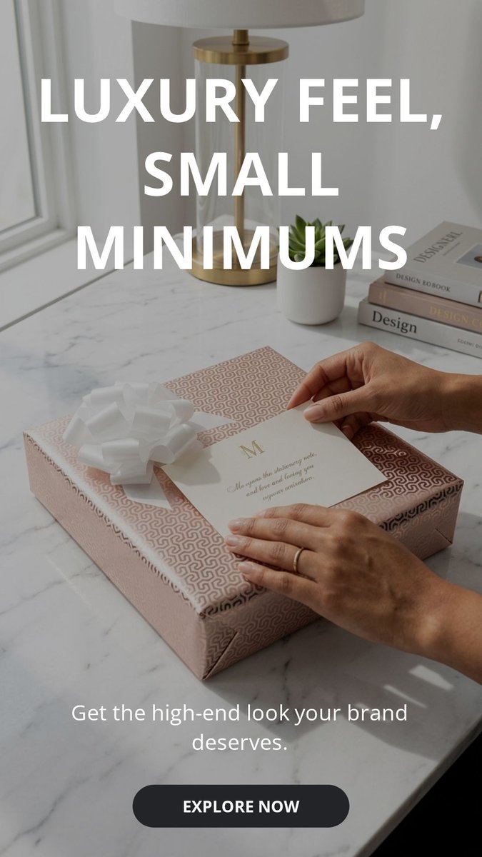 boxandwrap's tweet image. ✨🎁 Elevated details without elevated minimums.

Crisp white boxes, satin ribbon, and gold‑foil stationery create a polished, boutique‑level unboxing experience that instantly upgrades your brand’s presentation.

#LuxuryPackaging #BoutiqueBranding #GiftWrapSupplies #Elegant