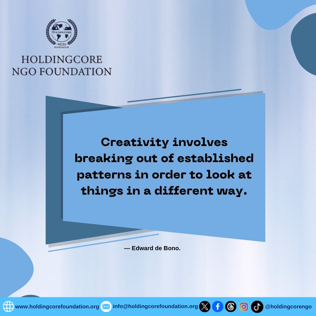 Holdingcorengo's tweet photo. Share this post with someone who inspires you to think differently.

#CreativityFound #BreakThePattern #NewPerspectives #StayCurious #HoldingcoreEMPFoundation https://t.co/LH49aMEa2A