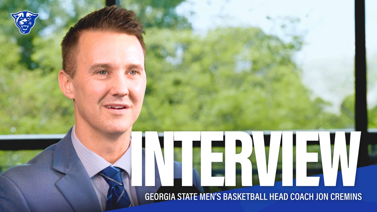 GSU_MBasketball's tweet photo. Hear From Coach Cremins 🎥

Head Coach Jon Cremins sits down with Dave Cohen for his first interview since becoming the Georgia State Men's Basketball Head Coach
🔗: https://t.co/YGPUISBP1g

#LightItBlue | @JonCremins