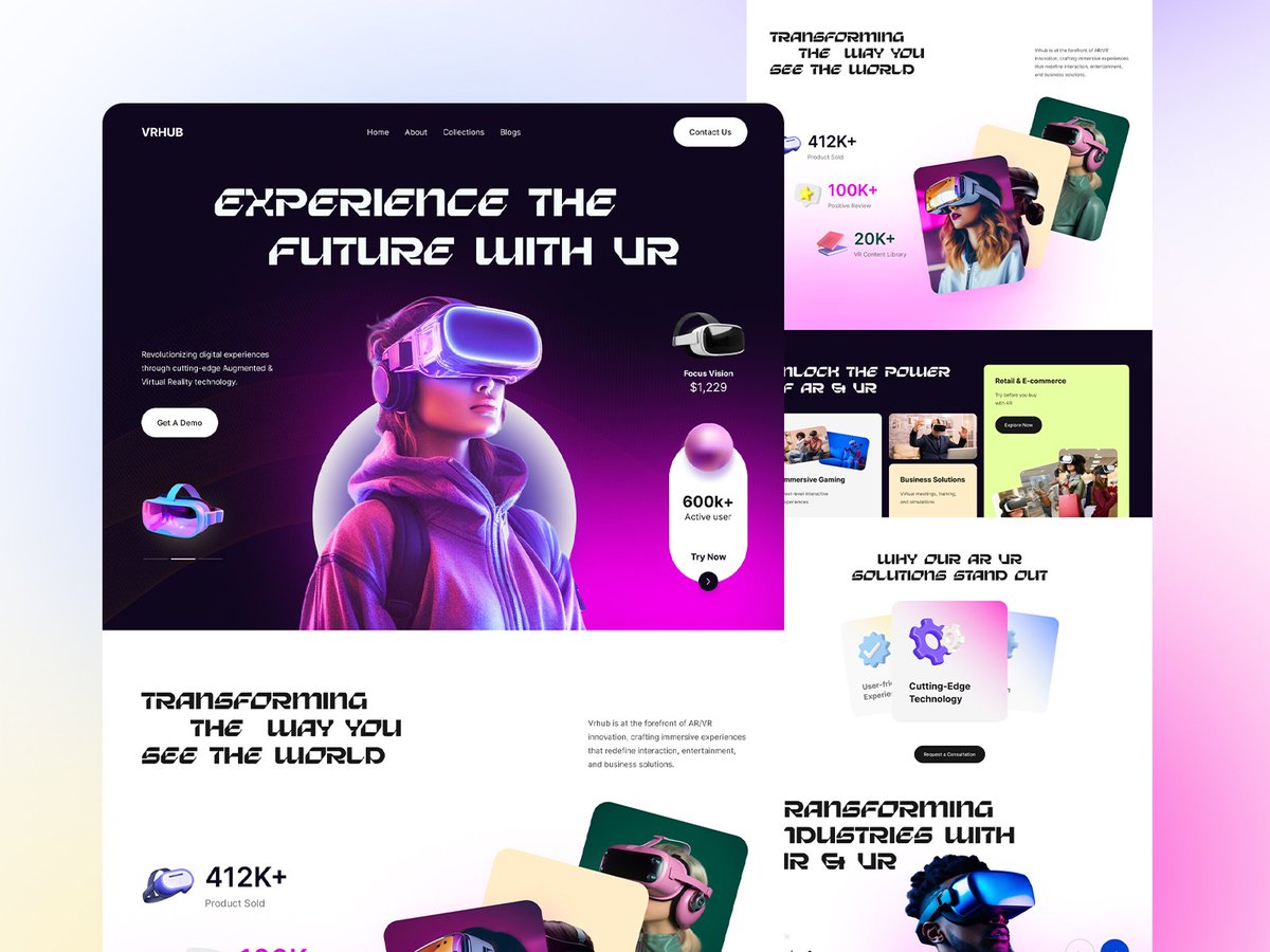 AyonBepary67112's tweet image. Designing the Next Dimension. ✨
I’m thrilled to unveil my latest UI/UX project: VRHUB—a platform built to redefine how we interact with Augmented and Virtual Reality.

#ArVr #UxSpecialist #ProductDesign #InterfaceDesign #Figma #UxDesign #UiDesign #VisualDesign #DesignSystem