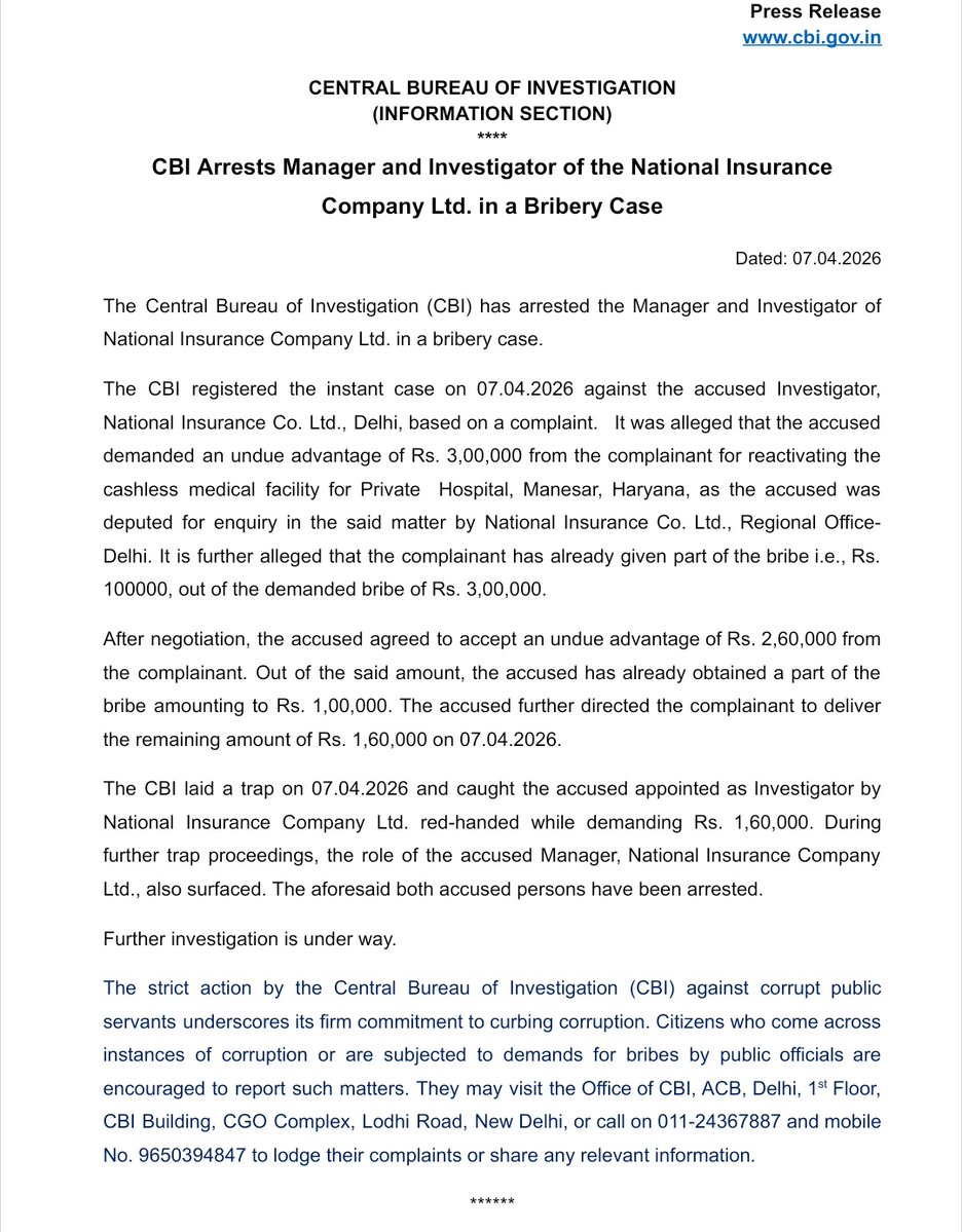 Central Bureau of Investigation (India) tweet media