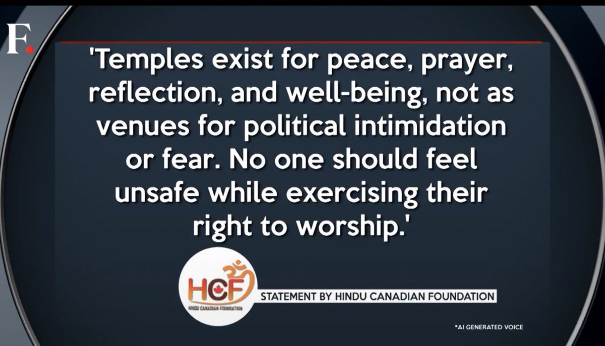 officialHinduCF's tweet image. Quote- “Khalistani terrorists from the banned group Sikhs for Justice (SFJ) targeted two Hindu temples in Canada's Brampton and Surrey on April 5, days after the House of Commons passed Bill C-9, a new anti-hate measure aimed at protecting places of worship.”

Hindu Canadian