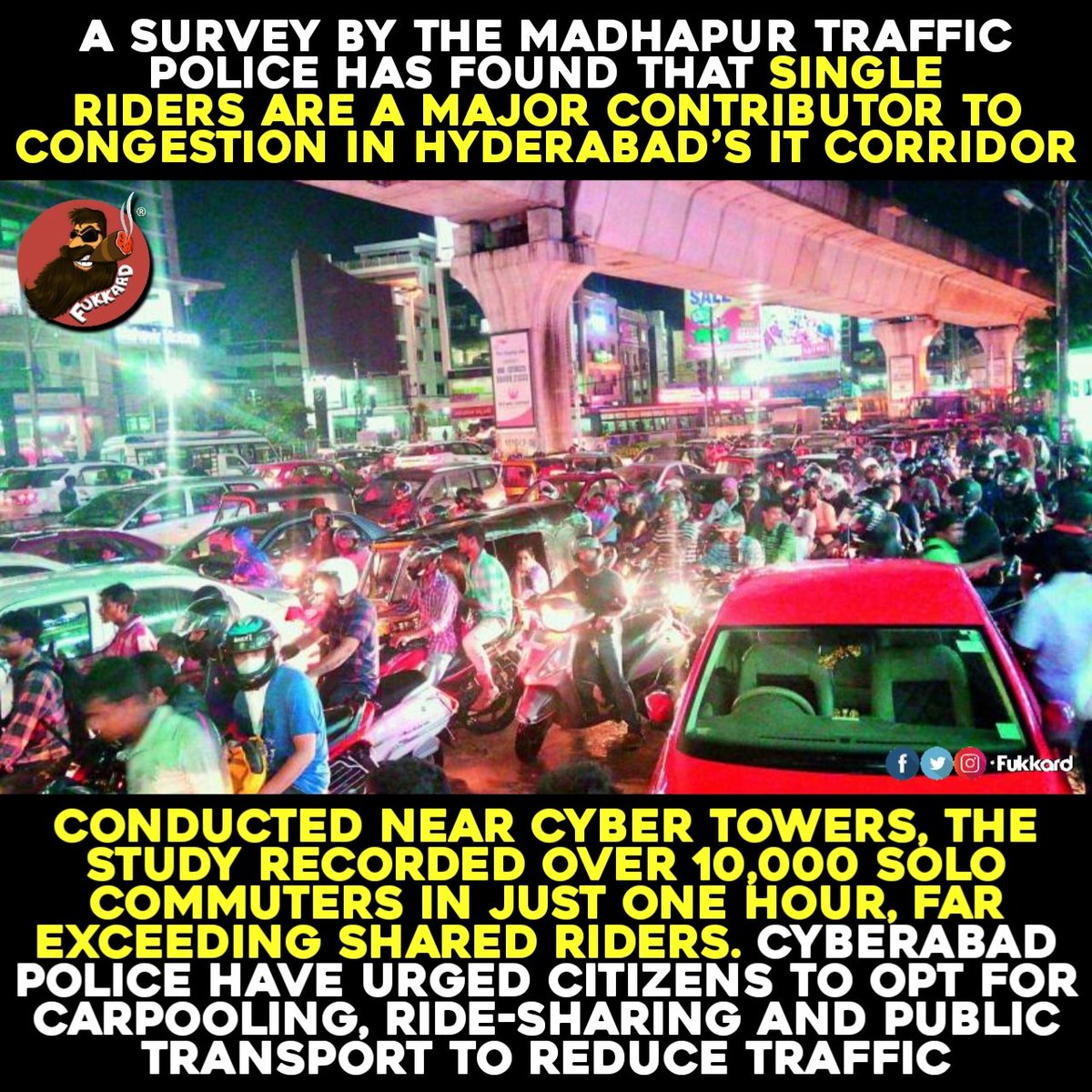 Fukkard's tweet image. #Madhapur #CyberTowers #HYDTraffic