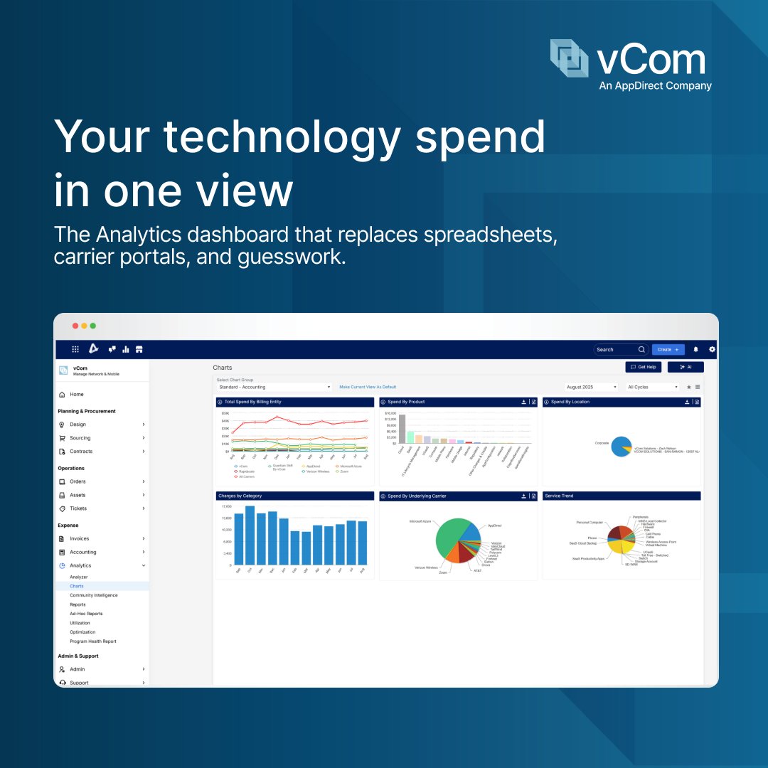vComSolutions's tweet photo. First, we announced the unified lifecycle management experience. Now we're going deeper.This is the Analytics page — the part of the platform that answers the question every advisor and IT leader gets: "Where is all this money going?

Learn more: https://t.co/wQ0UCw468A https://t.co/Rooh6upsyg