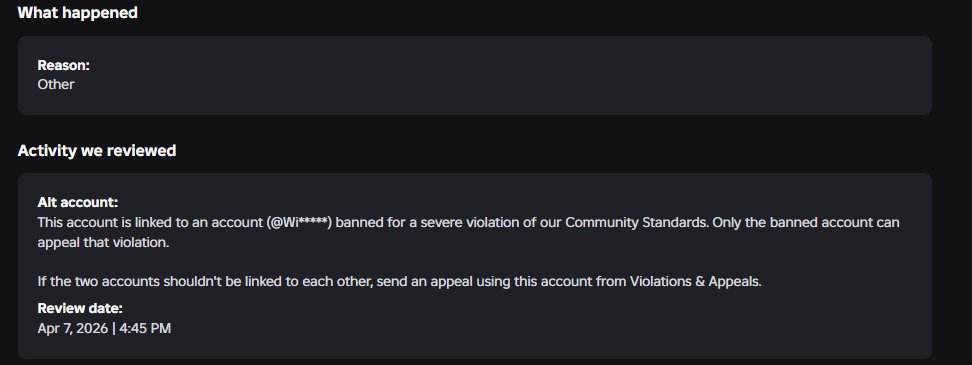 roblox just banned my main account for some reason i really dont know from reddit i heard its the ai's auto ban fault or something. idk if i cant get my account back <a href="/Roblox/">Roblox</a> <a href="/Roblox_RTC/">RTC</a>