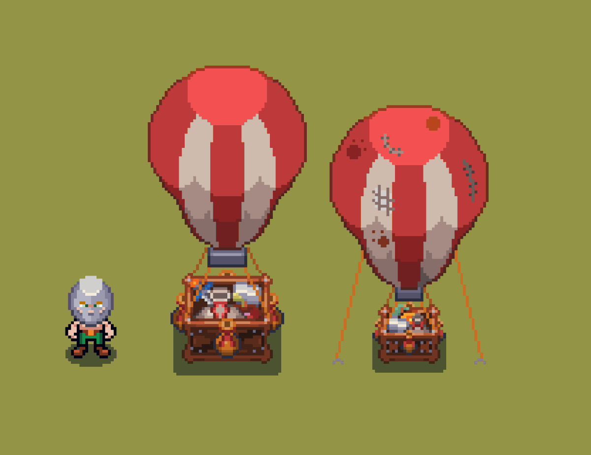 Globo de suministros, puede recibirlos en Leyendas de los Wayuu, falta poco para mostrar gameplay de este lindo proyecto
Supply balloon, you can receive them in Legends of the Wayuu, gameplay of this lovely project coming soon
#pixel_art #gamedev #indiedev #indiegame #Pixelで撮影