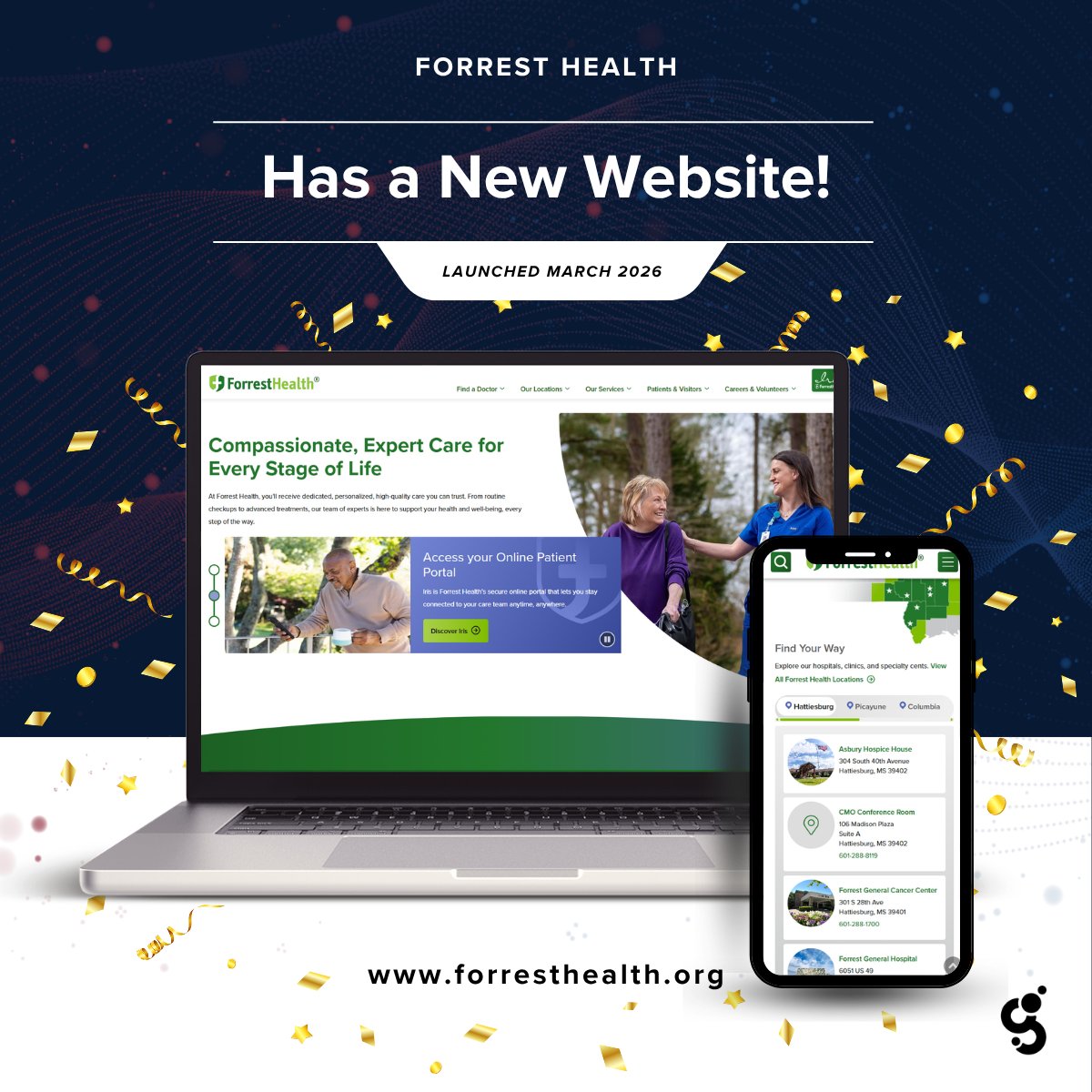 Geonetric's tweet image. Geonetric worked with @ForrestHealthMS to create a modern, future-ready site that supports ongoing growth while effectively telling their story. 

Congratulations to the Forrest Health and Geonetric teams that made this vision a reality!

#HealthcareMarketing #WebsiteDesign
