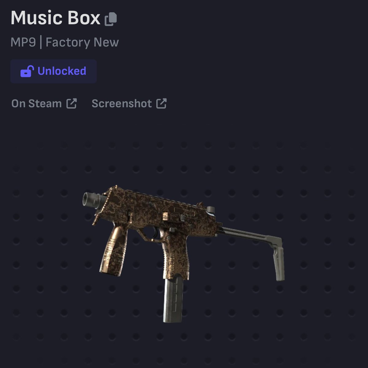 The MP9 Music Box FN has increased + $47 in value in just one month ...