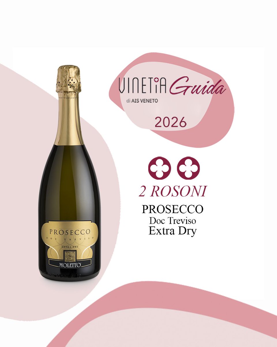 Vini_Moletto's tweet image. GUIDE | #REVIEWS
#Moletto #PROSECCODOC TV EXTRA DRY . ❕ 4 GRAPPOLI 📖 @Bibendaofficial 2026 . ❕ 91 PUNTI 📖 @MiglioriVini - #LucaMaroni . ❕ 2 ROSONI 📖 VINETIA 2026 @AisVeneto  . #wineguide #winereview #winerating #MolettoWinery #Vino #Wine #ワイン