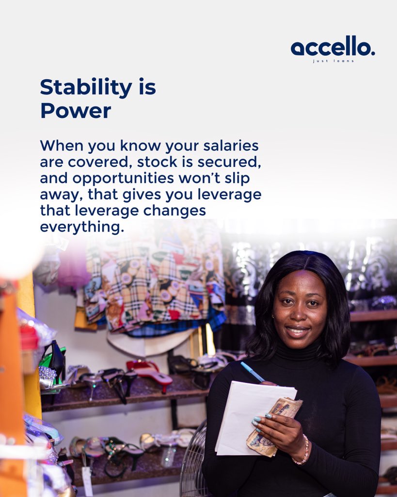 Accello_ng's tweet photo. You don't need Accello because your business is struggling.

You need it because you're serious about growth, stability, and building something that lasts.

#smeloans #businessloans #loansinnigeria #accello https://t.co/UwgNrFM2EP
