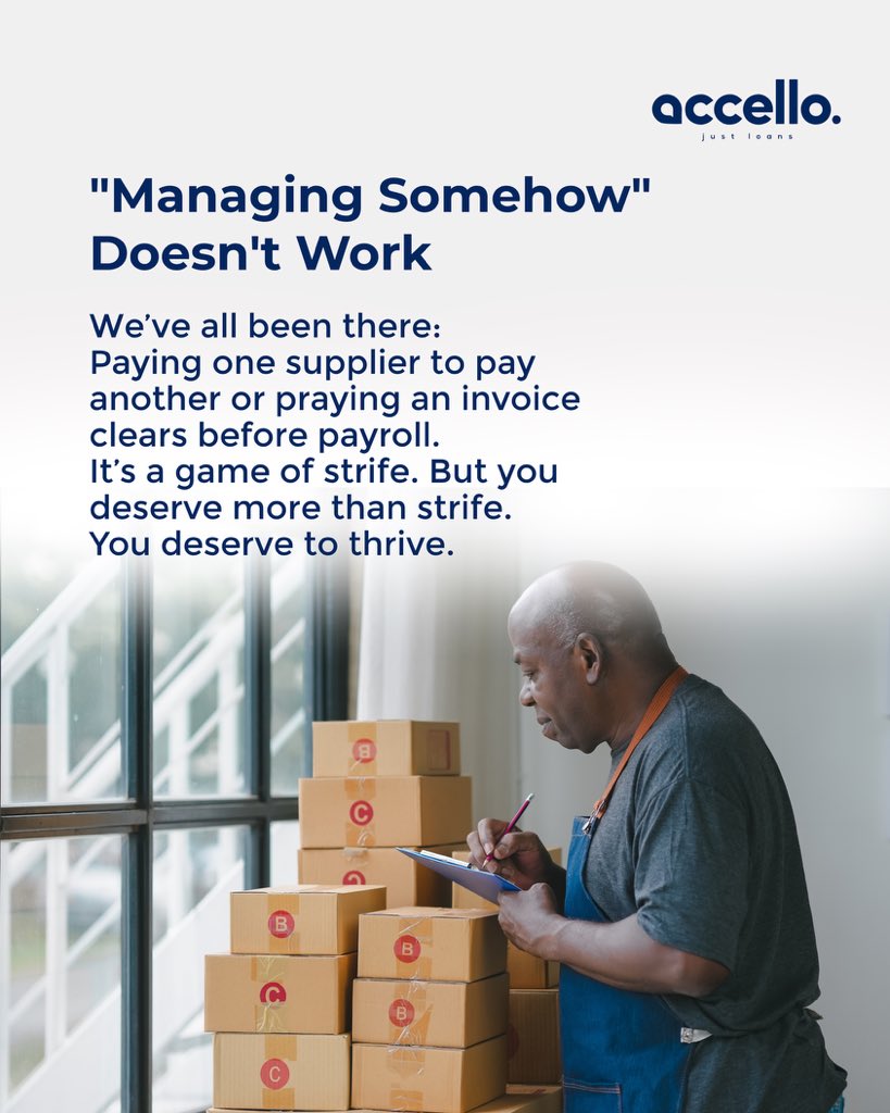 Accello_ng's tweet photo. You don't need Accello because your business is struggling.

You need it because you're serious about growth, stability, and building something that lasts.

#smeloans #businessloans #loansinnigeria #accello https://t.co/UwgNrFM2EP