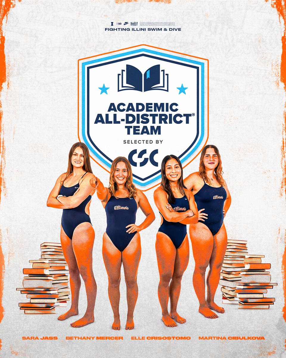 IlliniSwimDive's tweet photo. Committed to excellence in everything they do.

Your 2026 CSC Academic All-District honorees! https://t.co/a7iDzFZoIQ