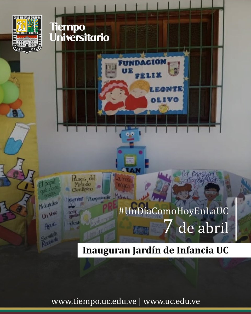 UCarabobo's tweet image. #UnDíaComoHoyEnLaUC de 1972 inauguran el Jardín de Infancia Universidad de Carabobo, actual Fundación Unidad Educativa Félix Leonte Olivo. Este logro contractual de empleados y obreros brinda atención pedagógica a sus hijos y nietos. #UC