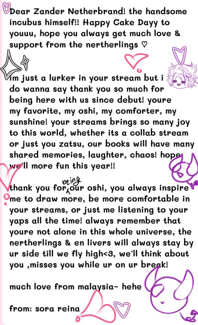 #incubirthday2026  happy brithdayyy zannyy, much love for youu, i wrote a letter hope thats fine!! i was too lazy to doodle smth  cause i just got home from vacation, pretty tired but yeah i missed you yall hehe 💜