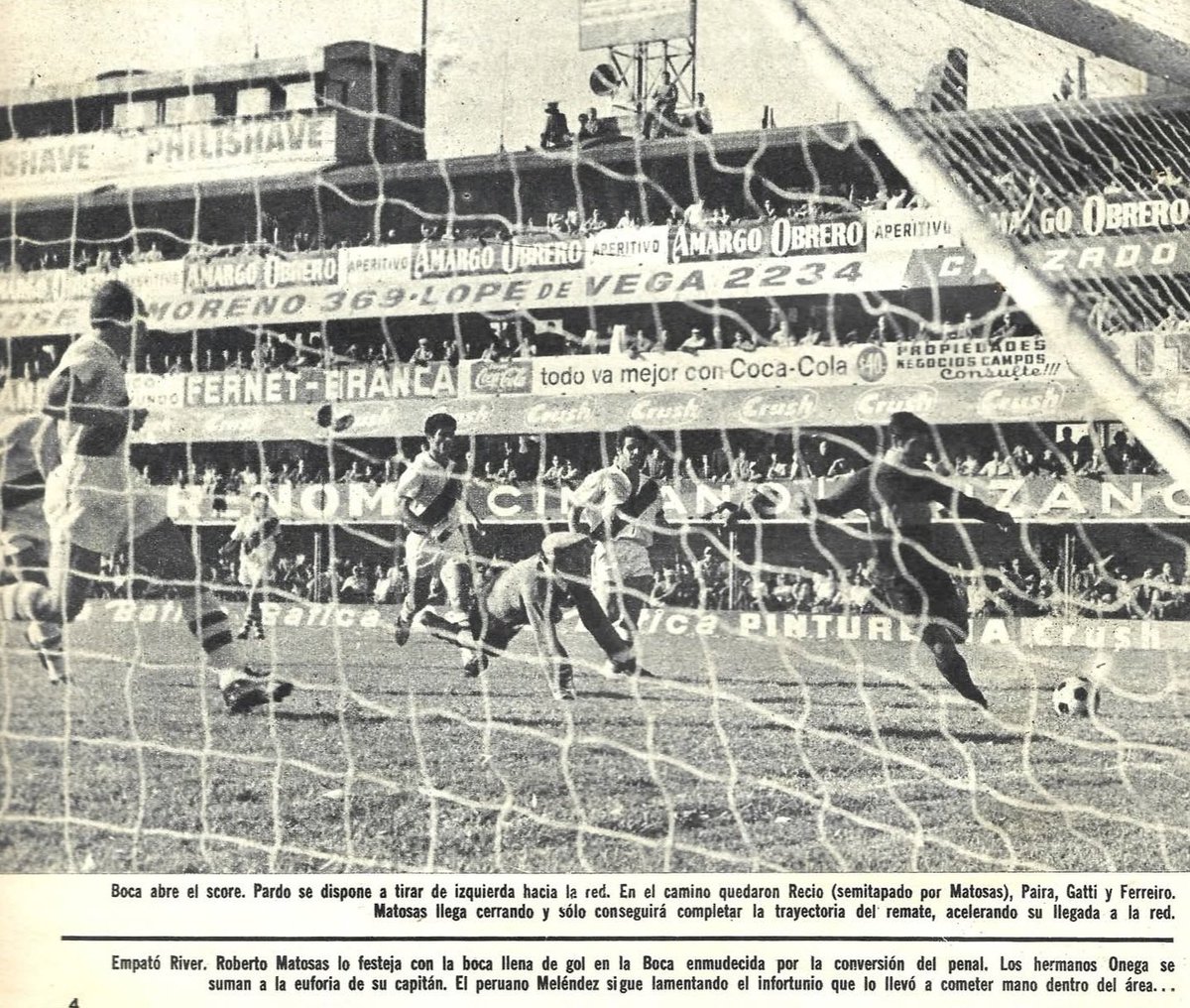 PCioccale's tweet image. El 7/4/1968 hace 58 años, en #LaBombonera. @BocaJrsOficial y @RiverPlate empataban 1 a 1. #Detalle: Clásico N° 119 entre amistosos y oficiales desde 1908, según @elgraficoweb .

@PlanetaBoca @ArchivosdeRiver
@ArchHistXeneize @NoticiasRiver
@CIHFHistoria @lucianochein1 @RiverLPM