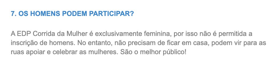 epsmarques's tweet photo. Em pleno séc. XXI, quando a igualdade de direitos é um hot topic, temos isto. 

Se por acaso fosse ao contrário seria um escândalo nacional. 

Para piorar, trata-se de uma prova que reverte para a luta contra o cancro e ainda assim querem reduzir o numero de participantes. https://t.co/EiPQRsg4Qf