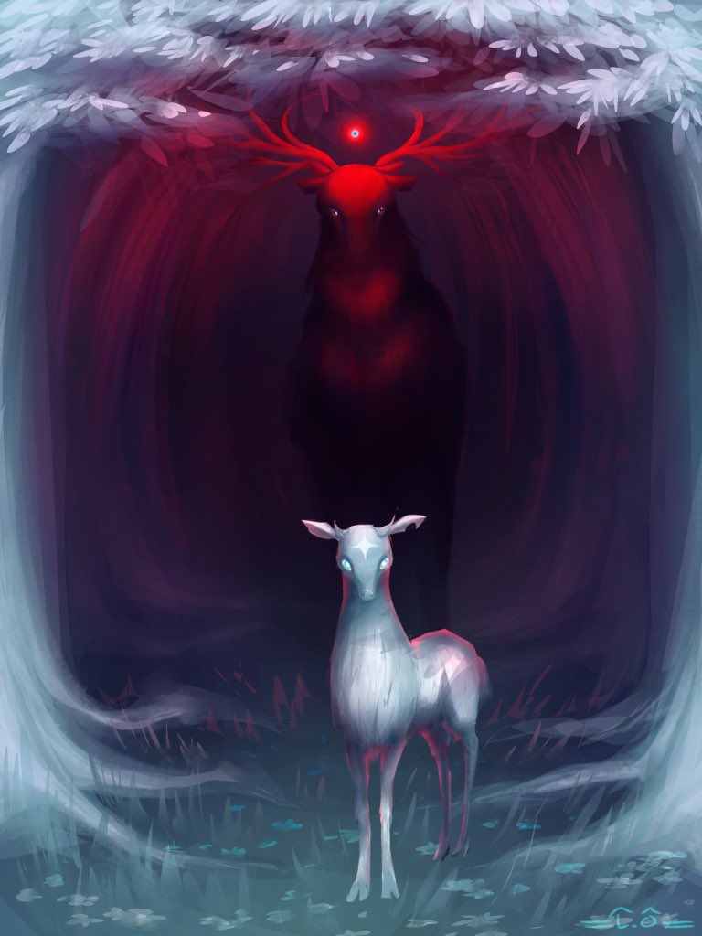 _LaraOmer_'s tweet image. Moose and deer 2.0

#kaepix #Akurylic 
I tried only using the lasso tool and smooth brush this time, to help me improve my shapes🤓