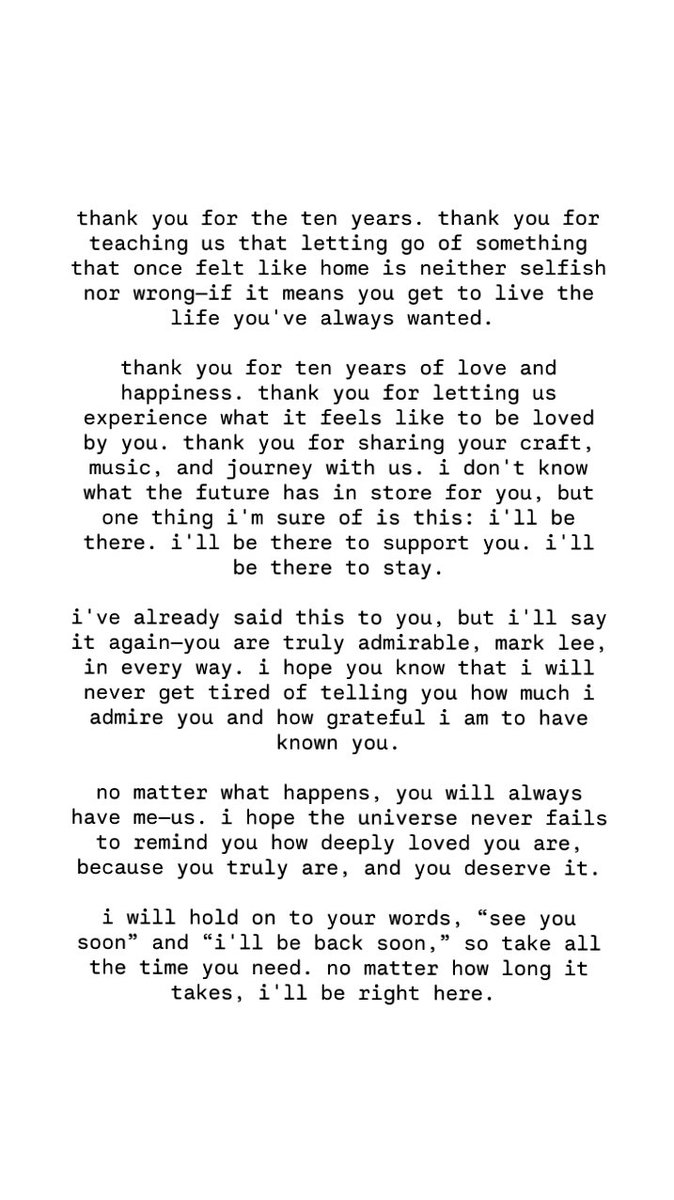 nahyukc's tweet photo. with every fiber of my being, thank you, nct mark lee.

this is never a goodbye—just a see you soon.

#ThankYouNCTMARK 💚 https://t.co/klyKokRy0H
