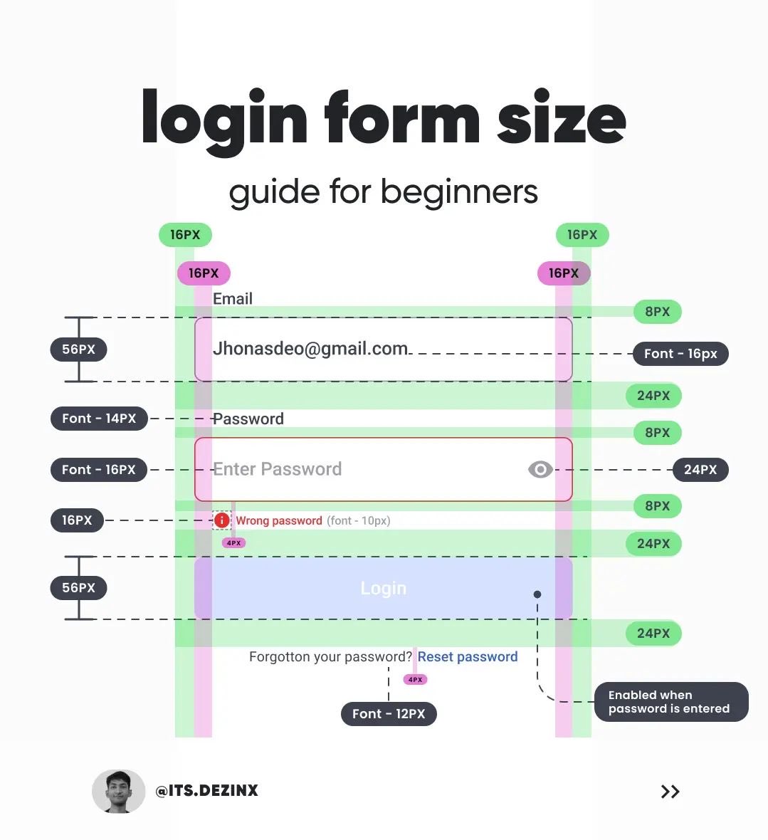 UiSavior's tweet image. Beginner's size guide for login forms in UI design. Super useful!