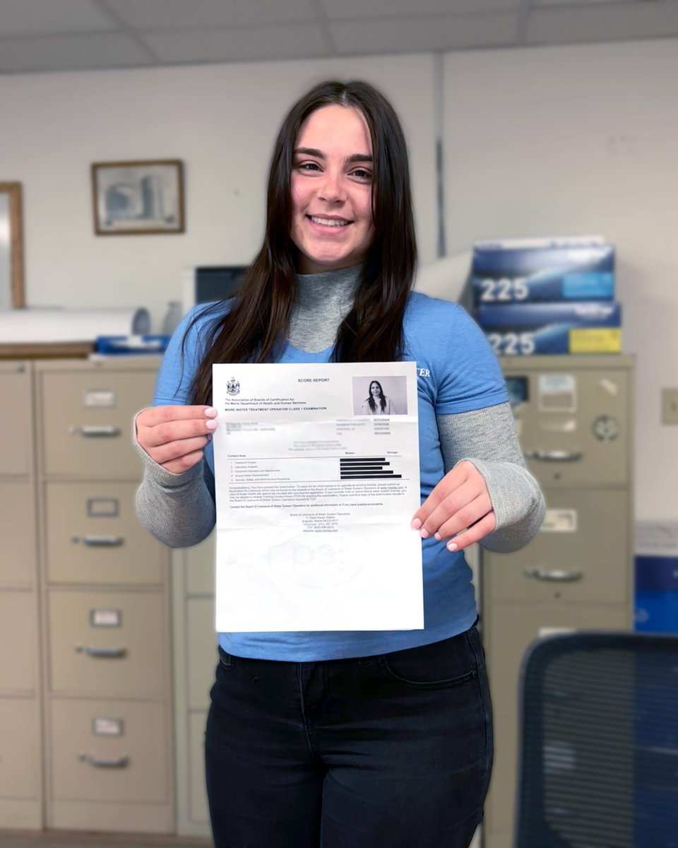 woodardcurran's tweet image. Please join us in congratulating Emily Bellegarde, Operator 1 at our Lisbon, ME Water Department project, on earning her Class I Water Treatment Operator License! Her commitment to continuous growth continues to make a meaningful impact on the project and our team. #WorkForWater