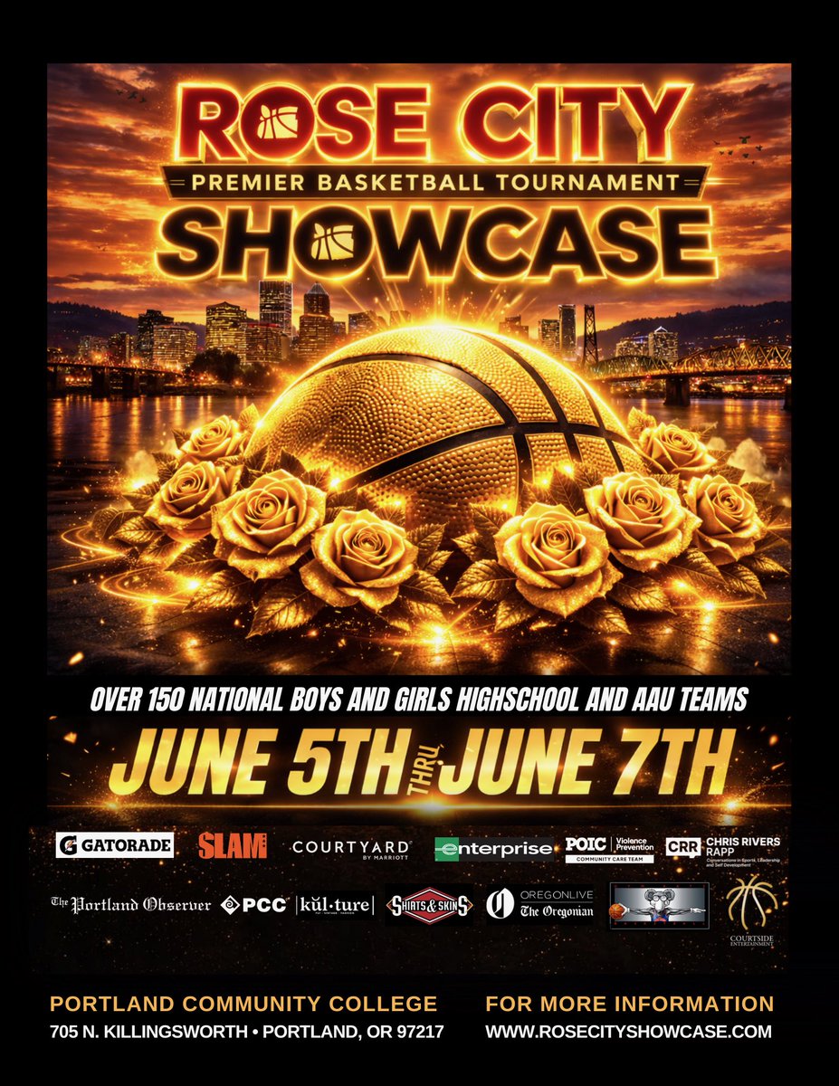Just two months away! The Rose City Showcase returns to Portland Community College some of the best talent in the country will be here to celebrate XXIII summers of basketball brilliance! Make plans now for June 5-7 💕🎙🏀💕#Hoops #AAU #PNW #PDX #RCSXXIII #Basketball