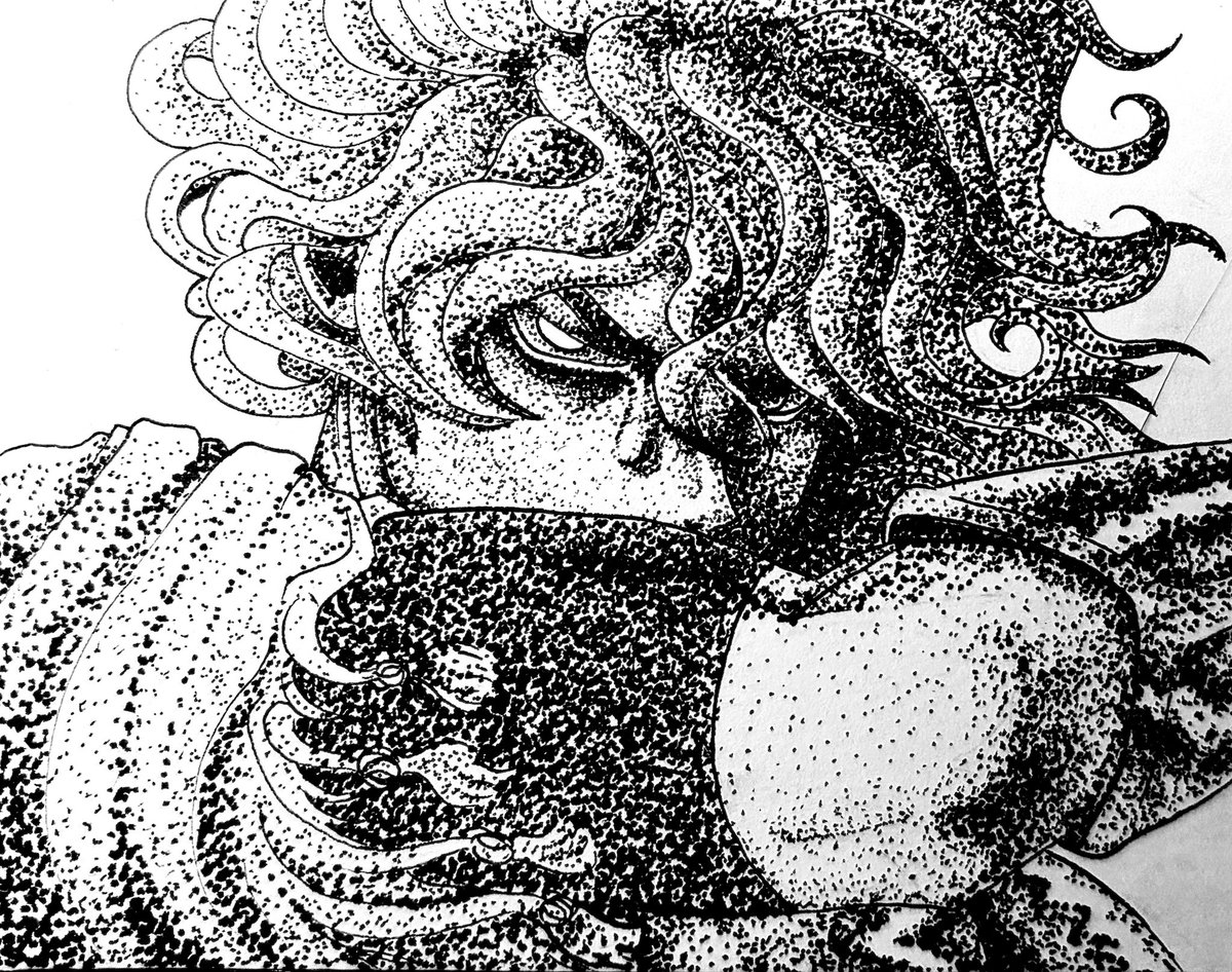 fiaphobe's tweet photo. pointillism with kris deltarune https://t.co/McPF2ugixU