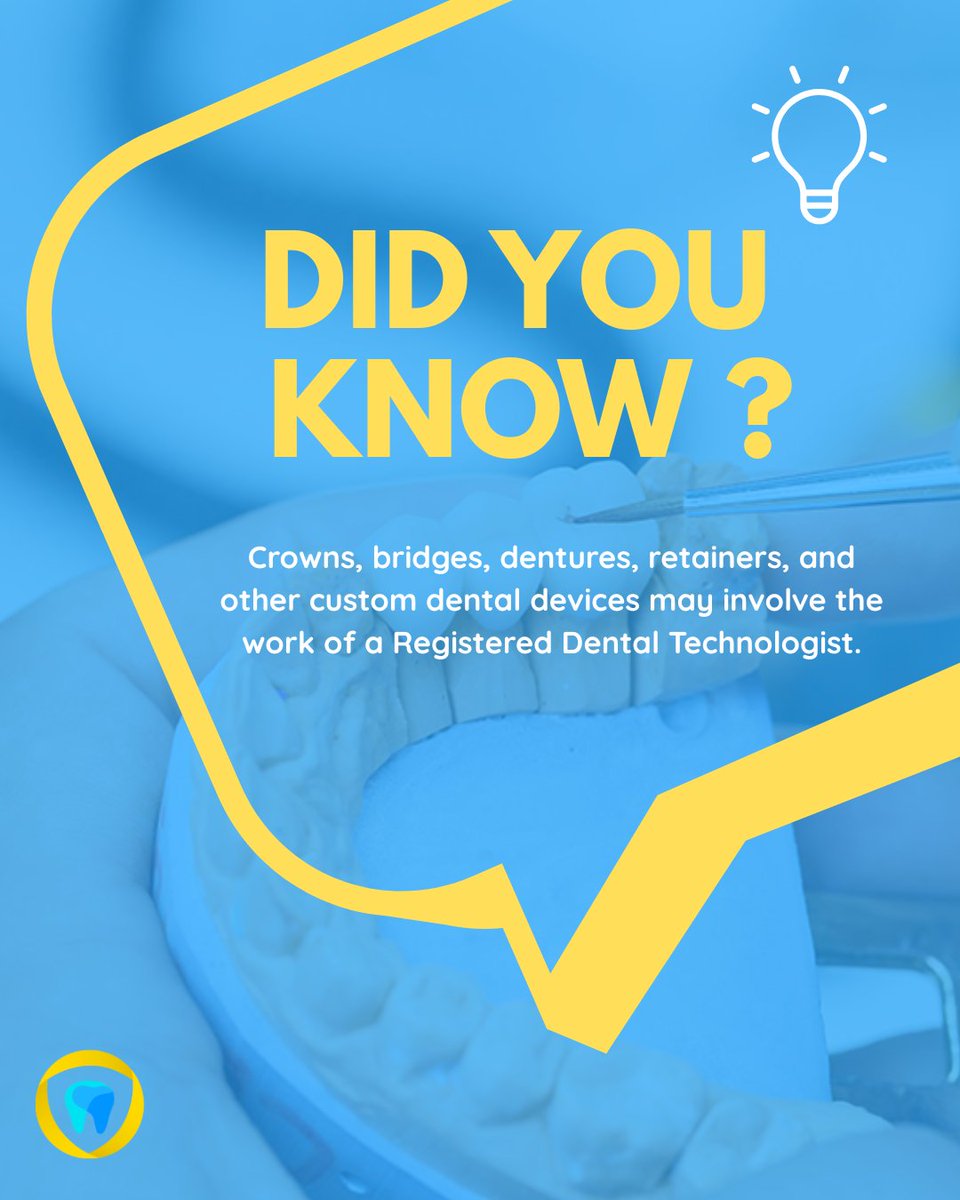 CDTOntario's tweet photo. Did you know? 

Dental technology is part of many oral health treatments. Many custom dental devices may involve the work of a Registered Dental Technologist. 

Learn more about the profession and CDTO’s role: https://t.co/SnCL4FsRcb

#OralHealthMonth #CDTO https://t.co/FTDRyNW1kl