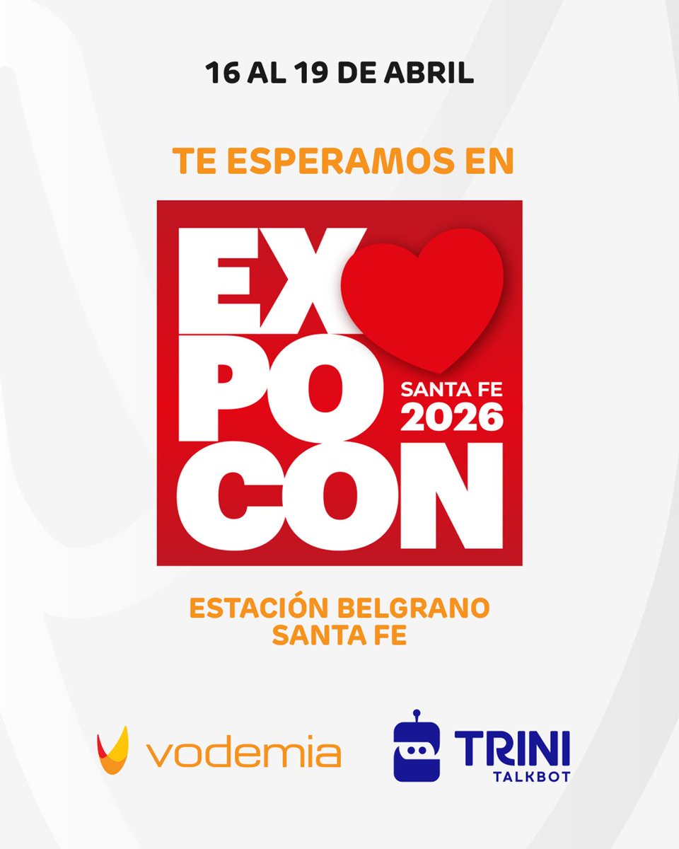 Del 16 al 19 de abril | Estación Belgrano
Vodemia + Trini Talkbot en acción:
ERP + IA para gestionar tu empresa de verdad

Demos en vivo. Casos reales. Soluciones concretas.
Conseguí tu entrada acá: wiselink.app/exposition/c0a…

Nos vemos adentro. ¿VAS A QUEDAR AFUERA? 🚀