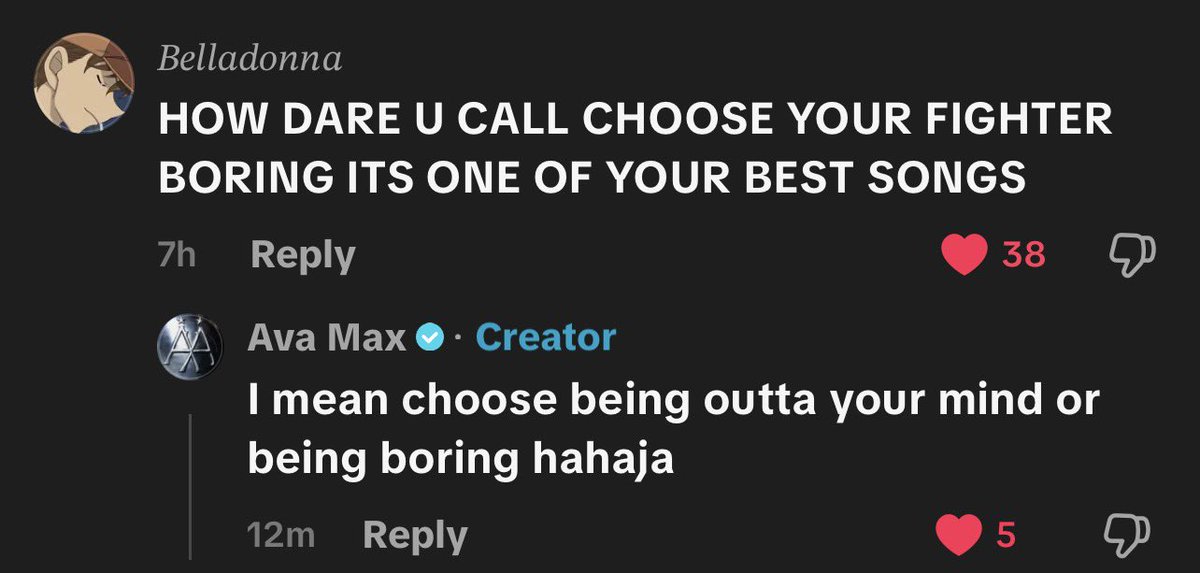 She replied to my comment helpp😭