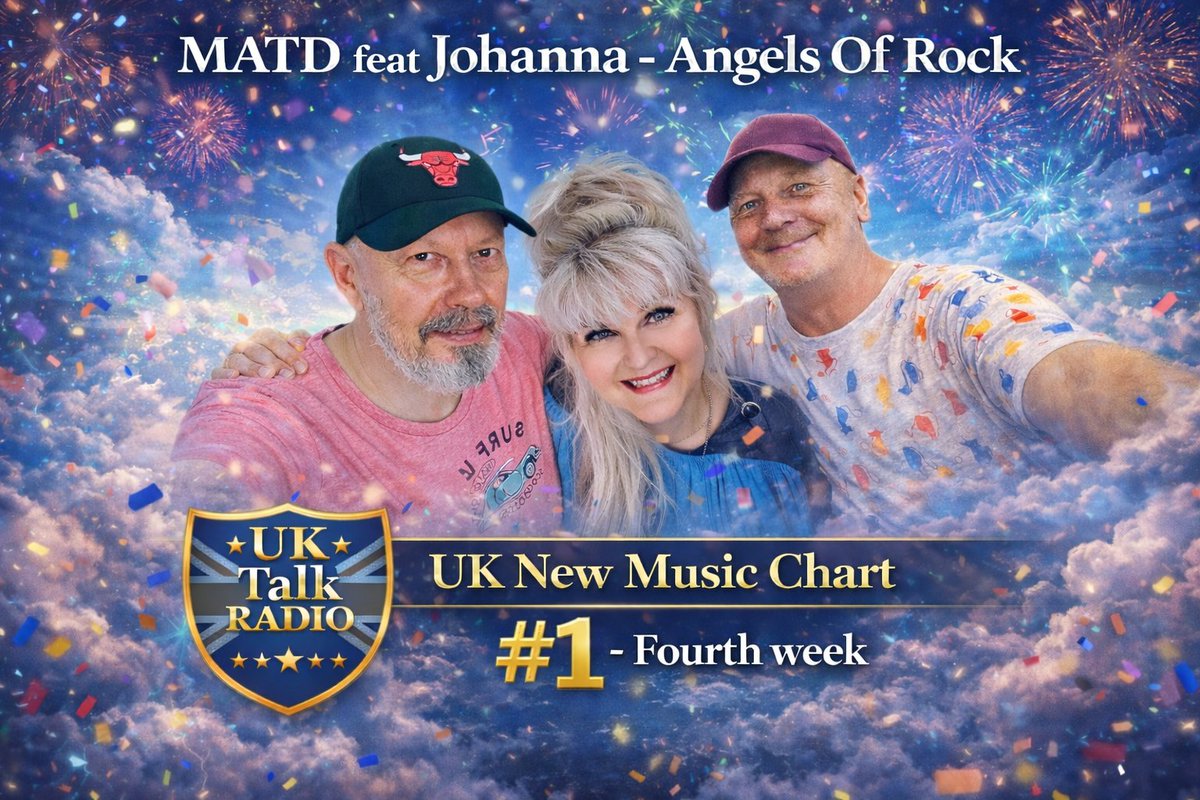 Marcostwiittaa's tweet photo. What fabulous news! MATD feat Johanna celebrates their fourth week at #1 on the UK New Music Chart with Angels of Rock!
@uktalkradioshow
#MATD #Johanna #AngelsOfRock #UKNewMusicChart #No1 #NowPlaying #NewMusic #UKTalkRadio #Eurovision #UMK #MusicNews https://t.co/xHUxOGT2eW