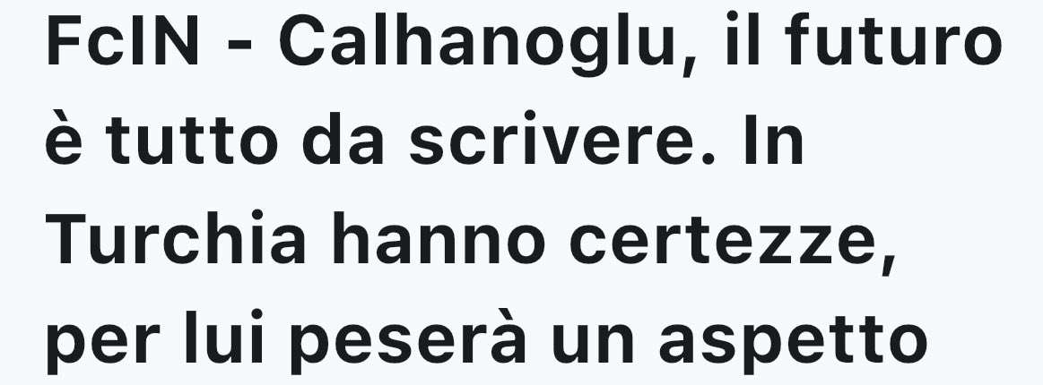 SimoneTogna's tweet photo. Da #FcInterNews: #Inter e #Calhanoglu, il futuro è aperto a plurime possibilità. In Turchia sono convinti che andrà al Galatasaray per 9-10 milioni, ma la realtà è che con una buona offerta di rinnovo può felicemente restare. https://t.co/6xbMo5JeSd