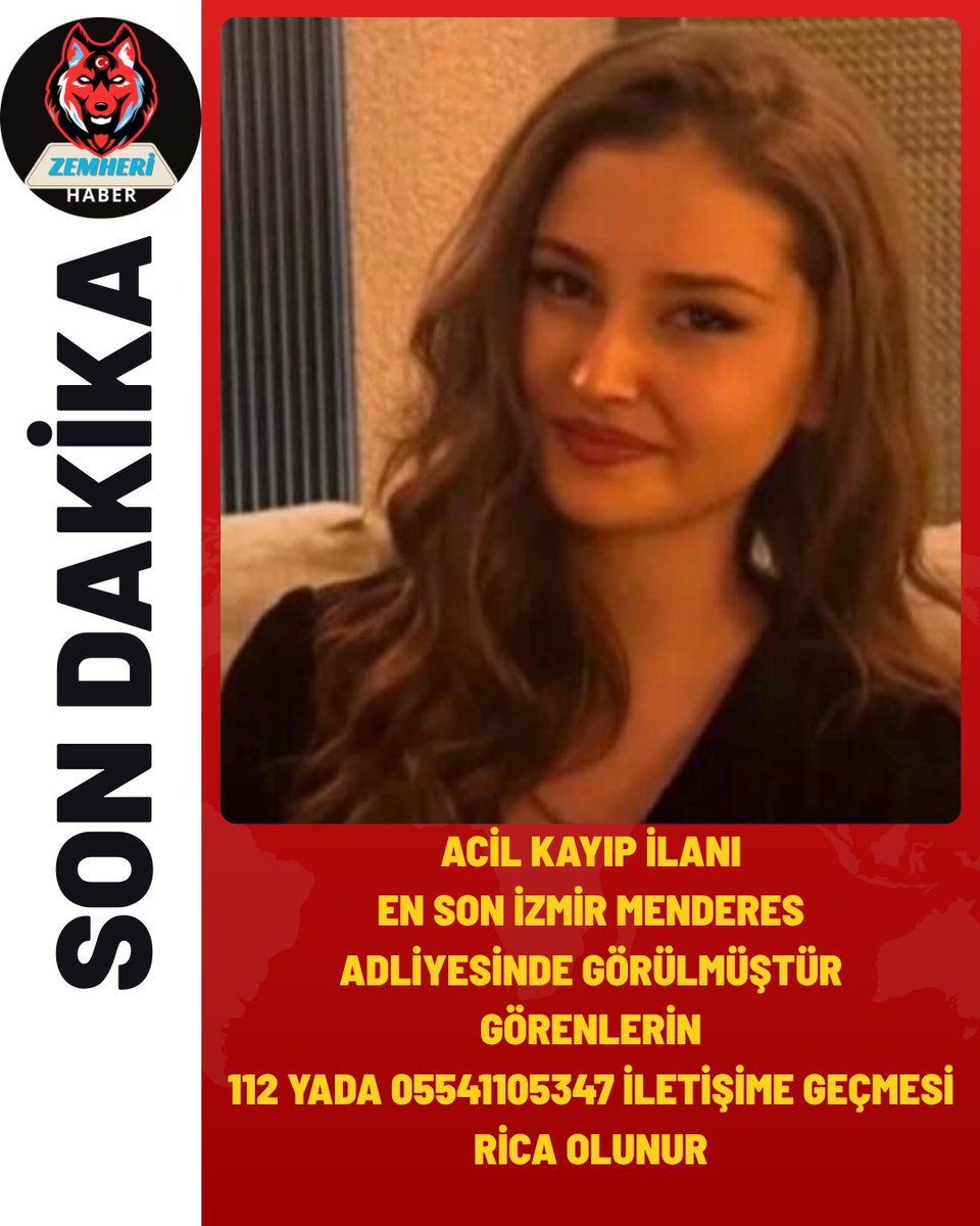 🔴 KAYIP ARANIYOR 🔴
Paylaşalım 

Arkadaşlar çok acil bir durum lütfen paylaşır mısınız

İzmir’de 31 Mart tarihinde kaybolan Irmak Nur Bolat aranıyor.
En son İzmir Menderes Adliyesi çevresinde görüldüğü bildirildi.

#neiçin