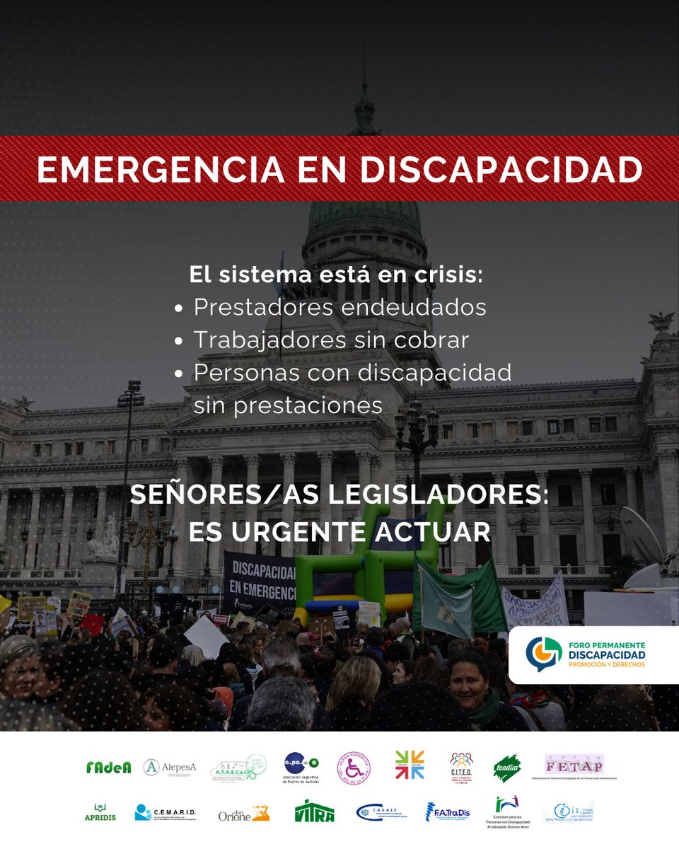 PermanenteForo's tweet photo. 📢 Carta a legisladores por la emergencia en discapacidad

Desde el sector volvimos a dirigirnos a diputados y senadores de la Nación para expresar la crítica situación que atraviesan las personas con discapacidad en Argentina.

Leer carta: https://t.co/RXwYFQQsfE https://t.co/pumC3SBKPK