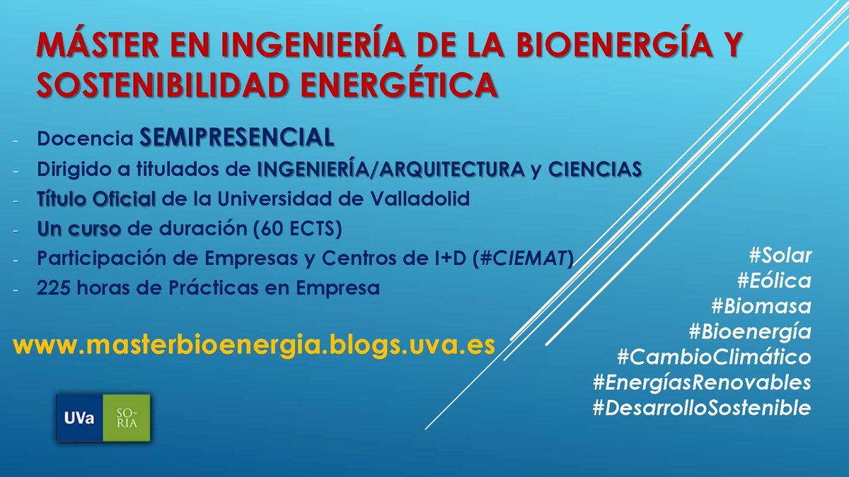 Máster Bioenergía y Sostenibilidad Energética tweet media
