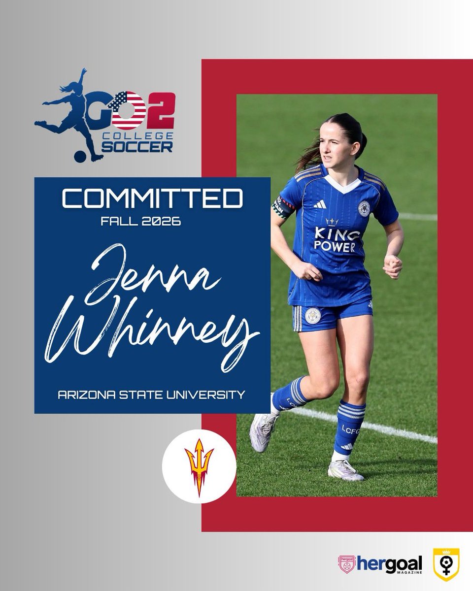 ✍️ 𝘾𝙤𝙢𝙢𝙞𝙩𝙢𝙚𝙣𝙩

A big congratulations to Go 2 College Soccer client Jenna Whinney🇬🇧 who has committed to Arizona State University in the NCAA for Fall 2026.

Jenna is a top level defensive player who has recently been involved with the first team squad at Leicester City.