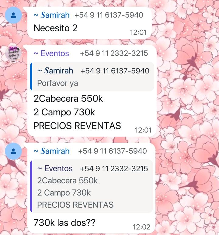 naiirr__'s tweet photo. @_sdl93 NO, PERO ACÁ TENGO A UNO DE LOS REVENDEDORES QUE SACO 20 ENTRADAS PARA AMBAS FECHAS https://t.co/5kLghpynWI