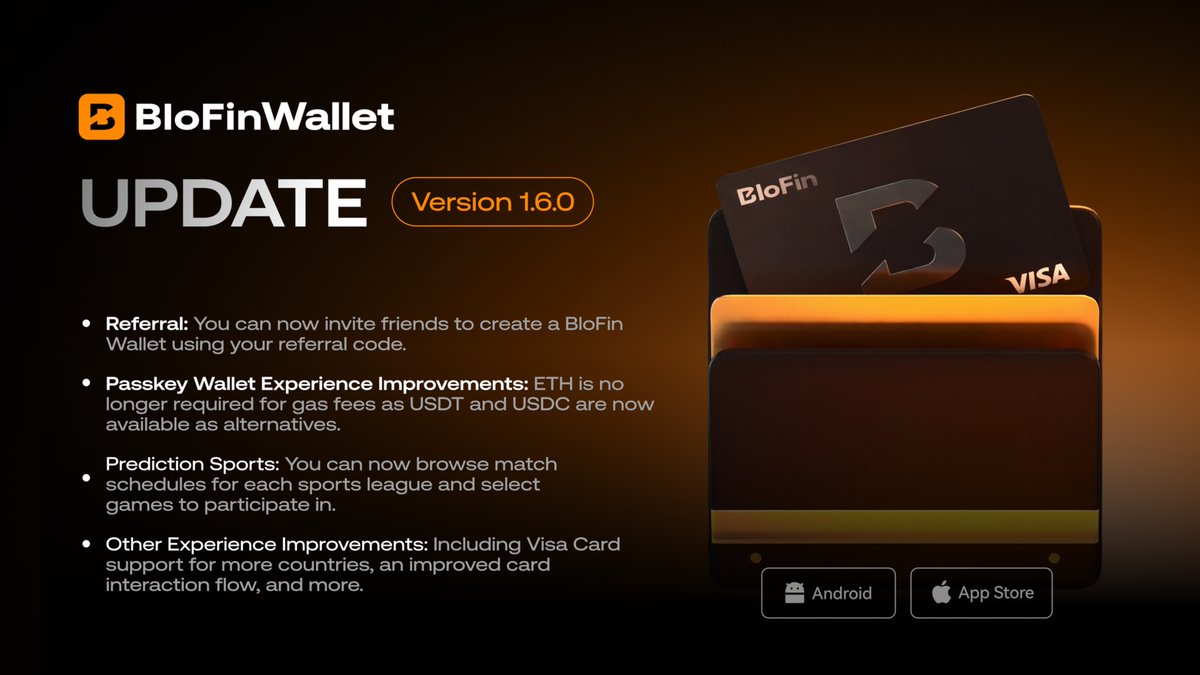 Introducing BloFin Wallet Version 1.6.0

Invite friends with referrals, explore new features, and enjoy a smoother wallet experience with flexible gas fees and improved passkey support.

Update now: wallet.blofin.com/en