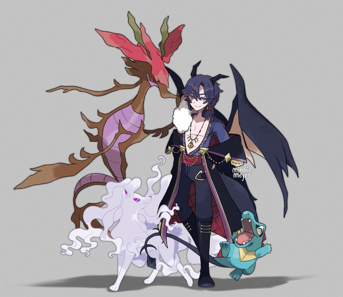 Are you winning or losing in this battle?!

My three favorite Pokemon: Alolan Ninetales, Dragalge and Totodile 

🎨:<a href="/minnie_meyer_/">🩷Minnie Meyer🩷</a>