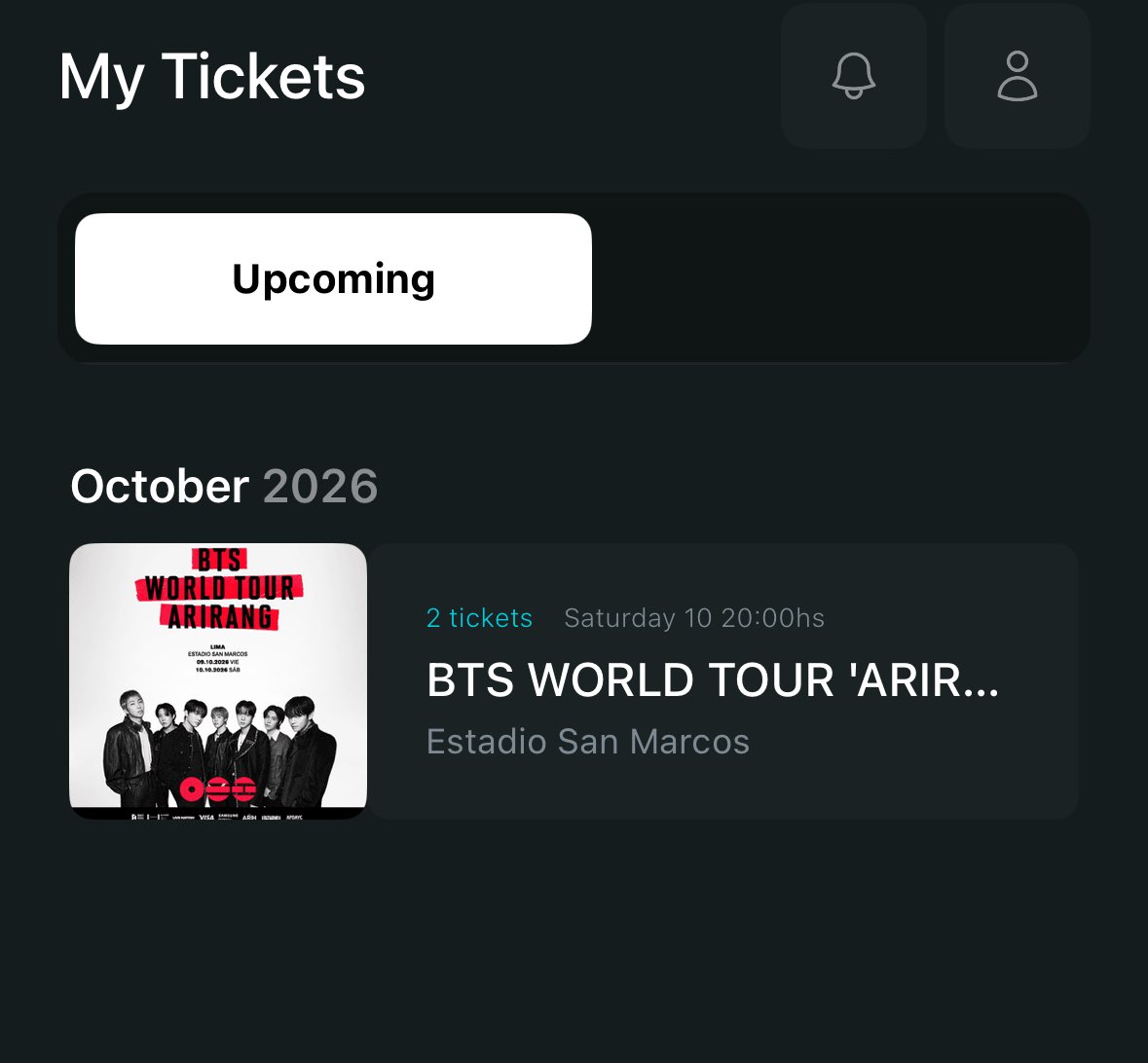 noaaaaag's tweet photo. Es de mi agrado informarles que @KookieNyx10 y yo conseguimos boletos para BTS PERUUUUUU✨🔥

#arirang2026 #BTS_ARİRANG  #btsworldtour https://t.co/Wvu9kumpok
