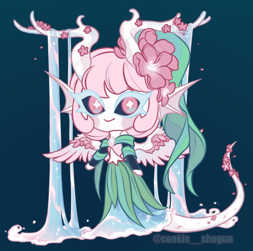 Blossom Lake Dragon Cookie! Adoptable pre-claimed by <a href="/Nekane_BA/">Nekane B.A.(🫒🐉)</a> !! ✨🌸
.
#cookieoc #cookierunoc