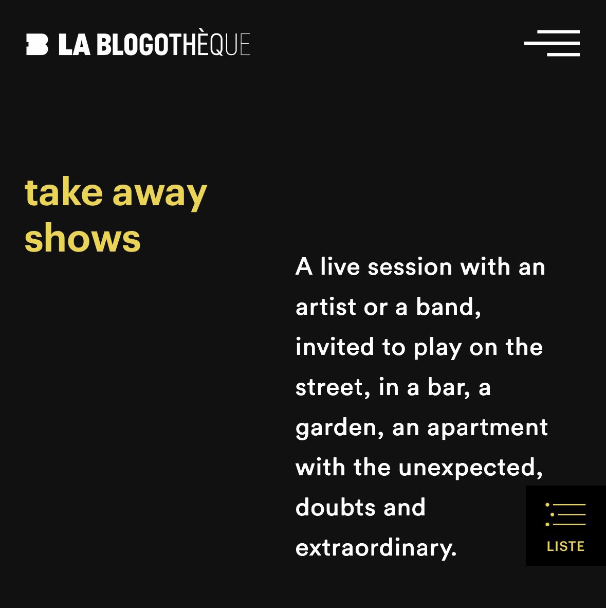 Blogotheque Meaning LA Blogotheque will release a take away concert with Harry on 4-8-2026 ...