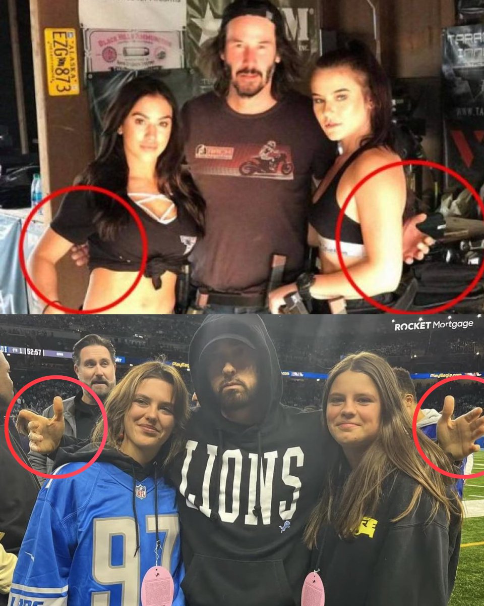 eminemnews_com's tweet image. Keanu Reeves &amp;amp; @Eminem w hovering hands.. when everybody's looking at you, you can never be too careful. 

Despite Musk's fake news about Slim Shady being "another P Diddy party participant," and a one-page accusation in the Epstein files, Em is an actual real life #rolemodel 🔪