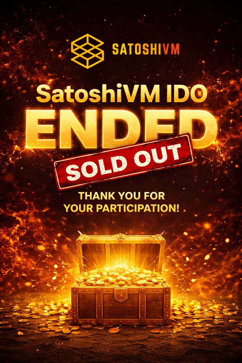 ExoPad_xyz's tweet photo. πSatoshiVM IDO has officially ended.
Weβre proud to announce a total of $50,000 USDT raised. A huge thank you to everyone who participated and supported us from day one.
π’Stay tuned for the claim announcement. This is just the beginning β more to come.π
#IDO #BestLaunchPad https://t.co/34FpAPYxdP