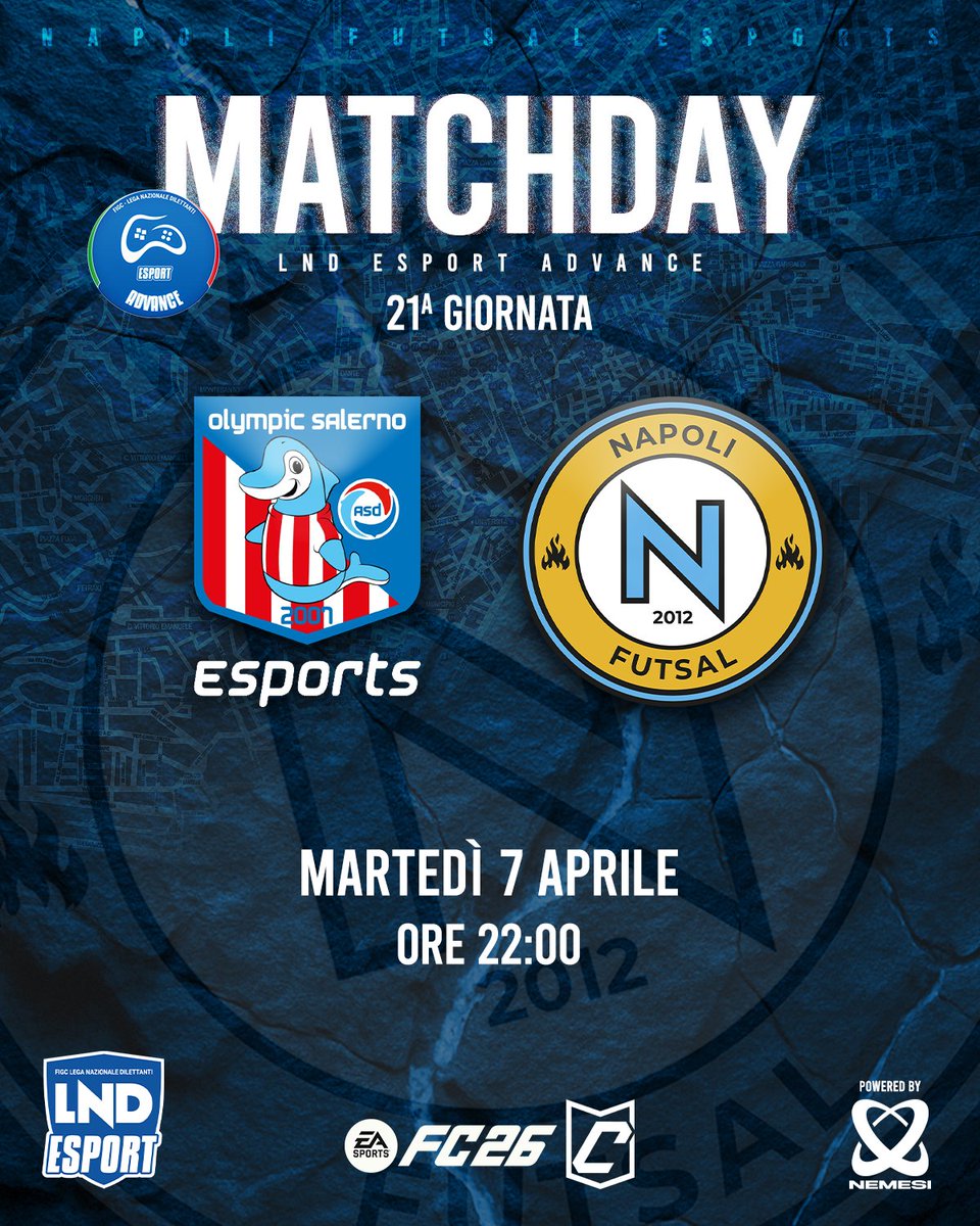 NapoliFutsal's tweet photo. ๐ฎ ๐๐๐๐๐๐๐๐ ๐๐ง๐๐๐๐๐ฌ
๐๐ก๐ ๐ฒ๐ฆ๐ฝ๐ผ๐ฟ๐ ๐๐ฑ๐๐ฎ๐ป๐ฐ๐ฒ | giornata 21
Olympic Salerno eSports ๐ Napoli Futsal
๐ ore 22:00
๐พ live Twitch /NemesiVPC
โพ๏ธ #OrderOverChaos | #TheConsequence | @NemesiVPC https://t.co/pccoLmHEkR