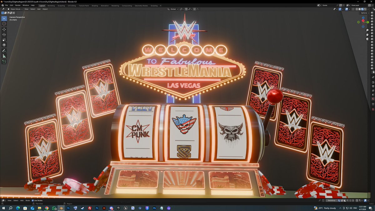 ssss_wrestling's tweet image. #Wrestlemania Vegas Concept Stage Design that I Made This Back In Feb 2025 🔥🔥

#wwe #cmpunk #romanreigns #wwe2k26