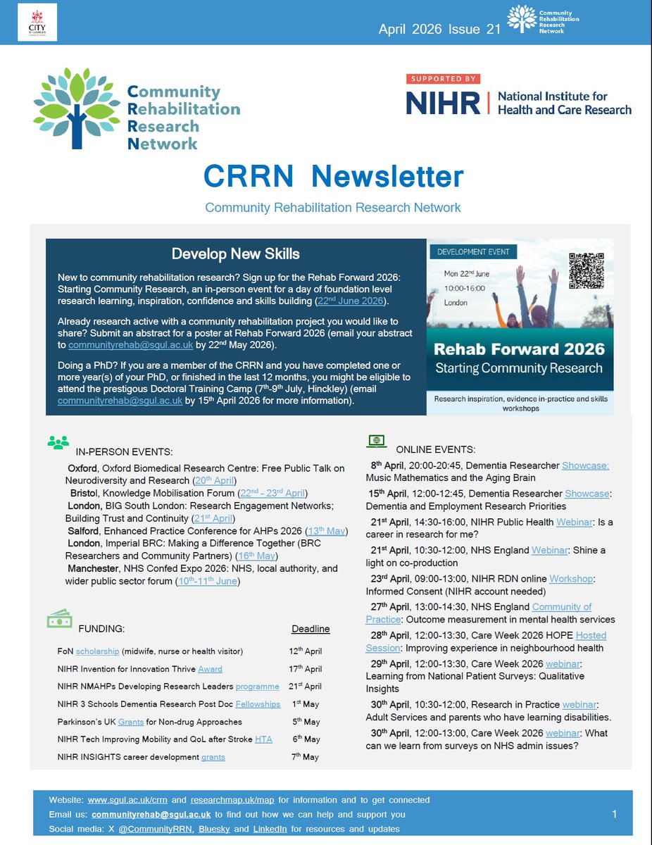 Community Rehabilitation Research Network tweet media