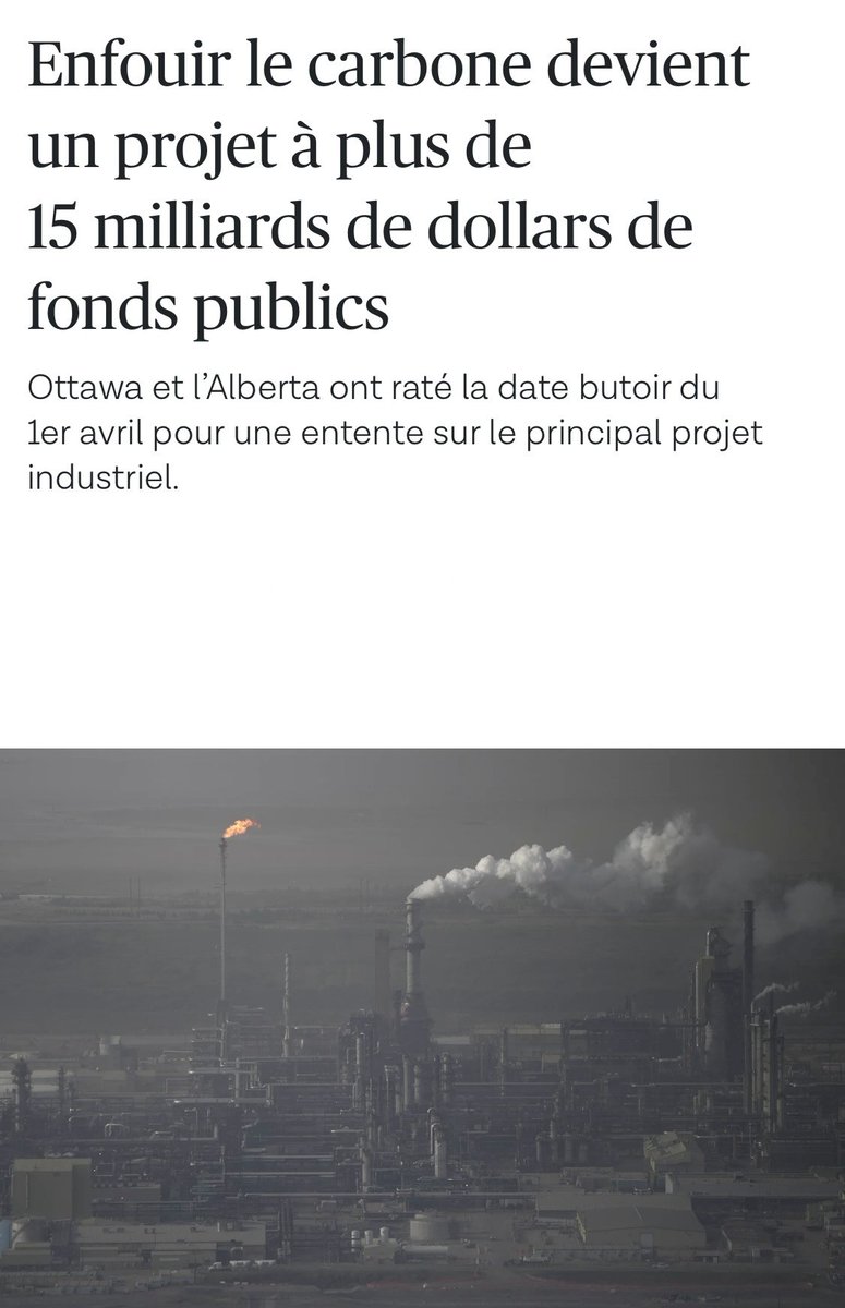 patbonin's tweet photo. Dans le passÃĐ, le gouvernement disait vouloir rÃĐduire les subventions aux ÃĐnergies fossiles.
Actuellement, Mark Carney fait exactement le contraire en misant des milliards sur une technologie de captage du #carbone qui nâa toujours pas fait ses preuves.
#polcan #BlocQc #CUSC https://t.co/89x1Q936uD